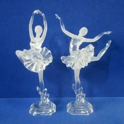 The Christmas Palace 12" ACRYLIC BALLERINA SET OF 2