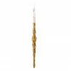 The Christmas Palace 12" GOLD GLASS GLITTER ICICLE ORNAMENT SET OF 12