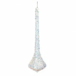 The Christmas Palace Christmas Ornaments 12" X 3" CLEAR GLASS BEAD DROP ORNAMENT SET OF 4