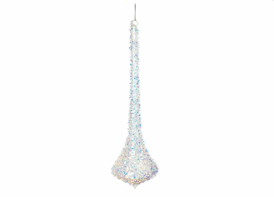 Wholesale π The π Christmas Palace π Christmas Ornaments 12" X 3" CLEAR GLASS BEAD DROP ORNAMENT SET OF 4 𧨠1 The Christmas Palace Christmas Ornaments 12" X 3" CLEAR GLASS BEAD DROP ORNAMENT SET OF 4