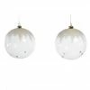 The Christmas Palace 6" CLEAR SNOWY GLASS ORNAMENT SET OF 6