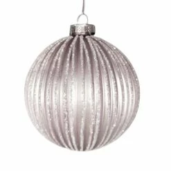 The Christmas Palace 4" BLUSH PINK BALL ORNAMENT SET OF 6