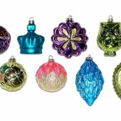 The Christmas Palace Christmas Ornaments 3" - 4" BRIGHT BOHEMIAN GLASS ORNAMENTS SET OF 24