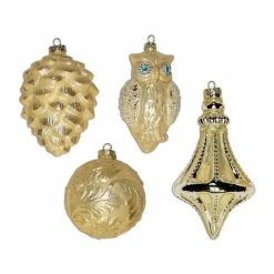 The Christmas Palace 4" VINTAGE CHAMPAGNE GLASS ORNAMENTS SET OF 24 Christmas Ornaments