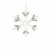 The Christmas Palace 7" SILVER SNOWFLAKE WITH GLITTER ORNAMENT SET OF 6 Pretty In Pink