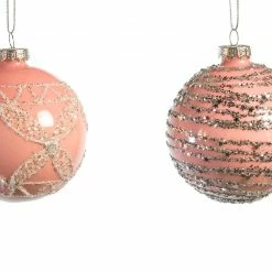Best deal π₯ The π Christmas Palace π Christmas Ornaments 3" GLASS PINK BALL ORNAMENT ASSORTED SET OF 12 π 7 The Christmas Palace Christmas Ornaments 3