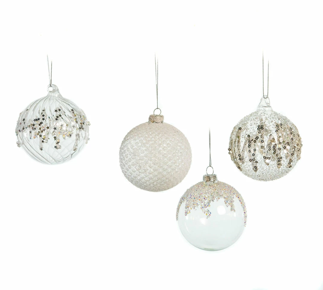 Outlet π The π Christmas Palace 3" CRYSTAL WITH GLITTER & BEADED ASSORTED SET OF 12 Crystal Elegance π 1 The Christmas Palace 3" CRYSTAL WITH GLITTER & BEADED ASSORTED SET OF 12 Crystal Elegance