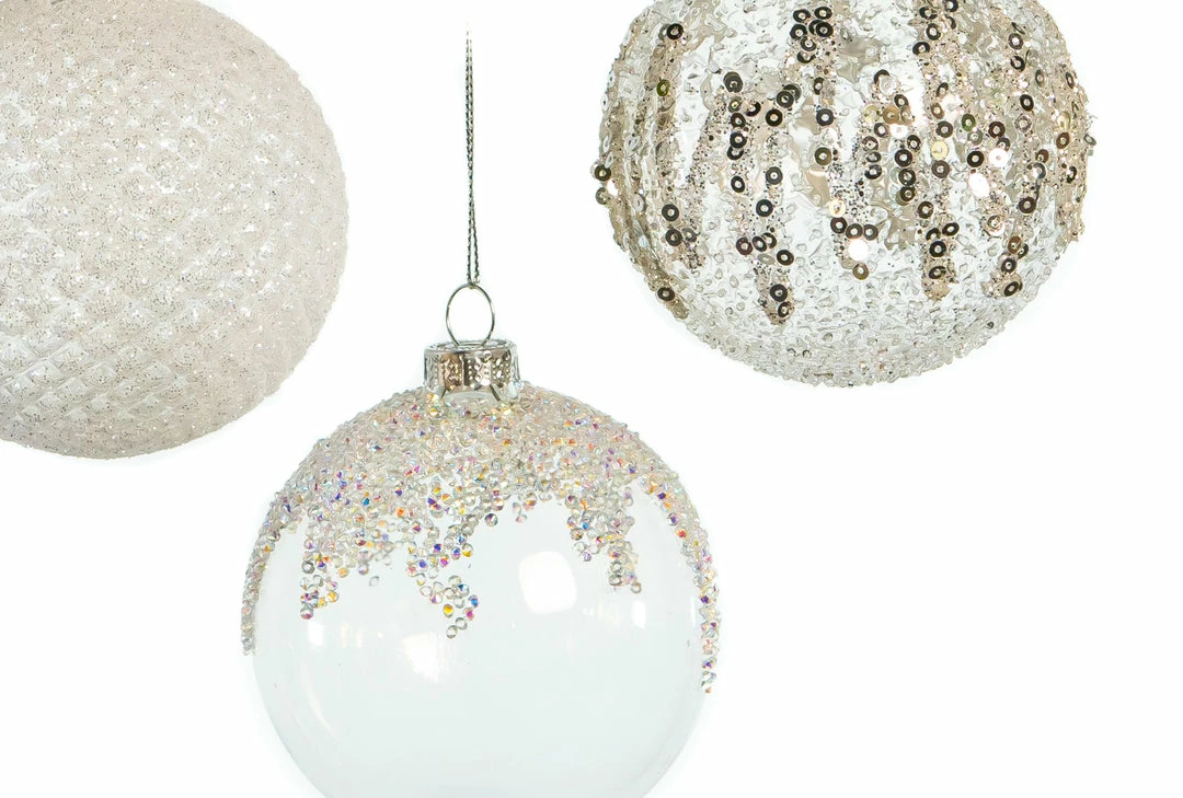 Outlet π The π Christmas Palace 3" CRYSTAL WITH GLITTER & BEADED ASSORTED SET OF 12 Crystal Elegance π 2 The Christmas Palace 3" CRYSTAL WITH GLITTER & BEADED ASSORTED SET OF 12 Crystal Elegance