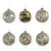 The Christmas Palace 4" GLASS PEWTER BALL DECORATIVE ORNAMENT ASSORTED SET OF 12 Christmas Ornaments