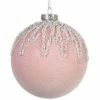 The Christmas Palace Christmas Ornaments 4" PINK GLASS DECORATIVE BALL ORNAMENT SET OF 12