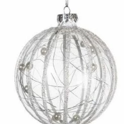 The Christmas Palace Christmas Ornaments 4" CRYSTAL DECORATIVE ORNAMENTS ASSORTED SET OF 12