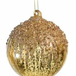 Brand new π The π Christmas Palace 5" GOLD HEART & BALL GLITTER ORNAMENT SET OF 12 π₯° 7 The Christmas Palace 5