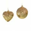 The Christmas Palace 5" GOLD HEART & BALL GLITTER ORNAMENT SET OF 12