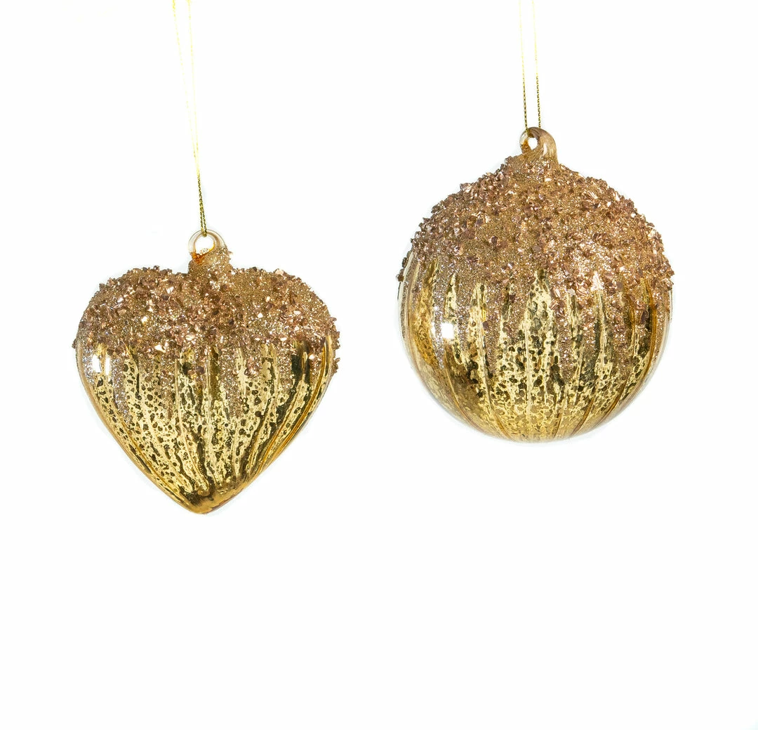 Brand new π The π Christmas Palace 5" GOLD HEART & BALL GLITTER ORNAMENT SET OF 12 π₯° 1 The Christmas Palace 5" GOLD HEART & BALL GLITTER ORNAMENT SET OF 12