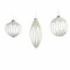 The Christmas Palace 5" CRYSTAL WHITE BEADED ORNAMENT ASSORTED SET OF 12 Christmas Ornaments