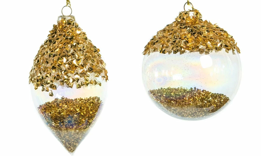 Deals π The β Christmas Palace 4"- 5" CRYSTAL GOLD ORNAMENT WITH GOLD BEADS SET OF 12 π€© 2 The Christmas Palace 4"- 5" CRYSTAL GOLD ORNAMENT WITH GOLD BEADS SET OF 12