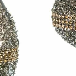 Best Pirce 𧨠The π Christmas Palace 5" BLUE GREY & SILVER BEADED ORNAMENT ASSORTED SET OF 12 π Christmas Ornaments β€οΈ 5 The Christmas Palace 5