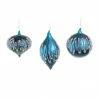 The Christmas Palace 3"-4" BLUE MATTE DECORATIVE ORNAMENTS ASSORTED SET OF 12 Christmas Ornaments