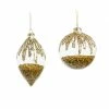 The Christmas Palace Christmas Ornaments 3" - 7" GOLD CRYSTAL FINIAL WITH BEADS & GLITTER ORNAMENT ASSORTED SET OF 12