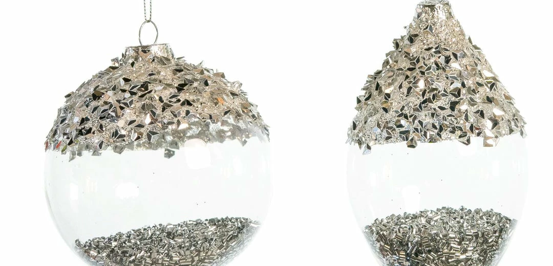 New π The π Christmas Palace π Christmas Ornaments 3" - 7" CRYSTAL SILVER GLITTER ORNAMENTS ASSORTED SET OF 12 β€οΈ 3 The Christmas Palace Christmas Ornaments 3" - 7" CRYSTAL SILVER GLITTER ORNAMENTS ASSORTED SET OF 12