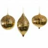 The Christmas Palace Christmas Ornaments 5" GOLD WITH GLITTER DECO ORNAMENT ASSORTED SET OF 9