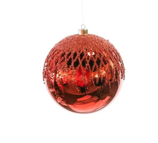 Buy π The π Christmas Palace 8" RED SHINY BALL WITH GLITTER SET OF 2 π₯° 1 The Christmas Palace 8" RED SHINY BALL WITH GLITTER SET OF 2
