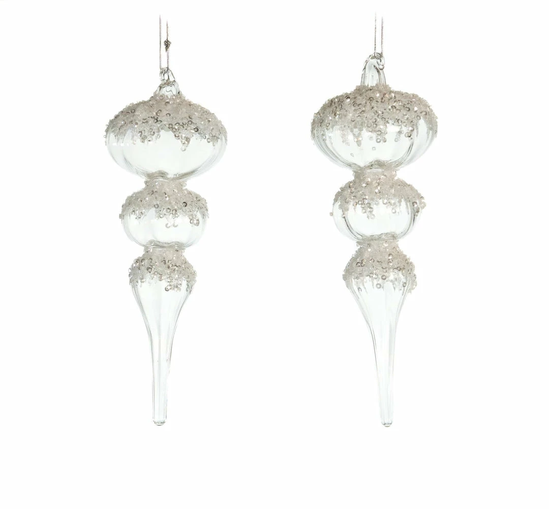 Outlet β The π Christmas Palace 8" CRYSTAL FINIAL WITH GLITTER SET OF 6 Crystal Elegance π 1 The Christmas Palace 8" CRYSTAL FINIAL WITH GLITTER SET OF 6 Crystal Elegance
