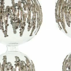 The Christmas Palace 16" CRYSTAL FINIAL WITH GLITTER ORNAMENT SET OF 2