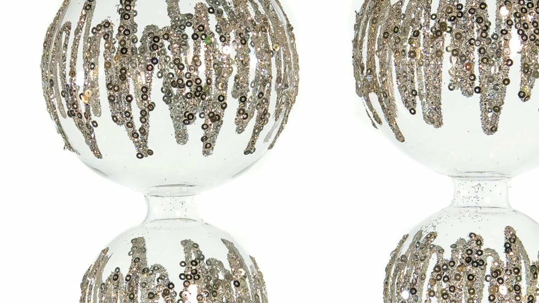 Outlet π The π Christmas Palace 16" CRYSTAL FINIAL WITH GLITTER ORNAMENT SET OF 2 π 2 The Christmas Palace 16" CRYSTAL FINIAL WITH GLITTER ORNAMENT SET OF 2