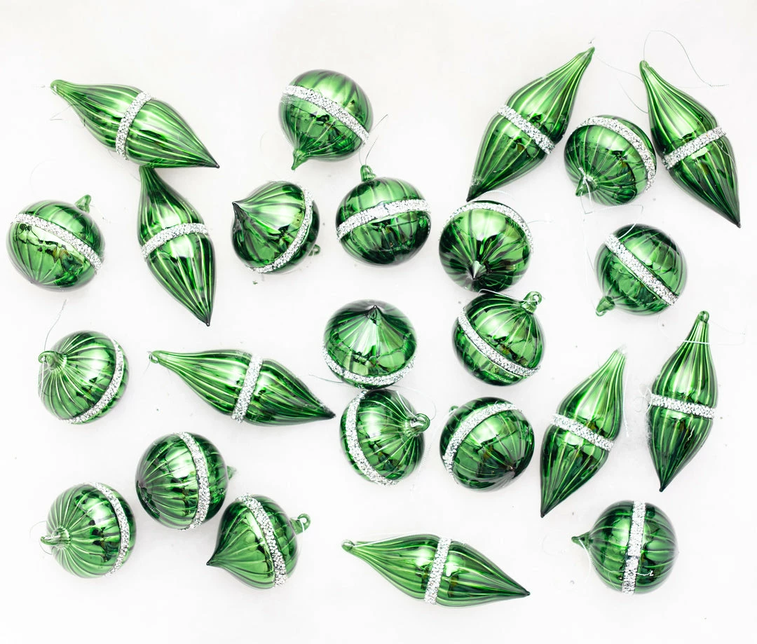 Promo β The π
Christmas Palace 3" - 7" SHINY GREEN GLASS WITH SILVER JEWELS ASSORTED ORNAMENT SET OF 12 π₯° 1 The Christmas Palace 3" - 7" SHINY GREEN GLASS WITH SILVER JEWELS ASSORTED ORNAMENT SET OF 12