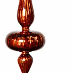 The Christmas Palace Christmas Ornaments 8" SHINY RED GLASS FINIAL SET OF 2