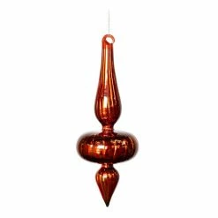 The Christmas Palace Christmas Ornaments 8" SHINY RED GLASS FINIAL SET OF 2