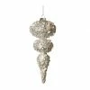 The Christmas Palace 8" PEWTER BEADED FINIAL SET OF 2