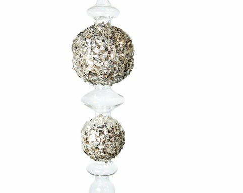 Hot Sale β¨ The π Christmas Palace 15" CRYSTAL WITH SILVER GLITTER FINIAL SET OF 2 β 2 The Christmas Palace 15" CRYSTAL WITH SILVER GLITTER FINIAL SET OF 2