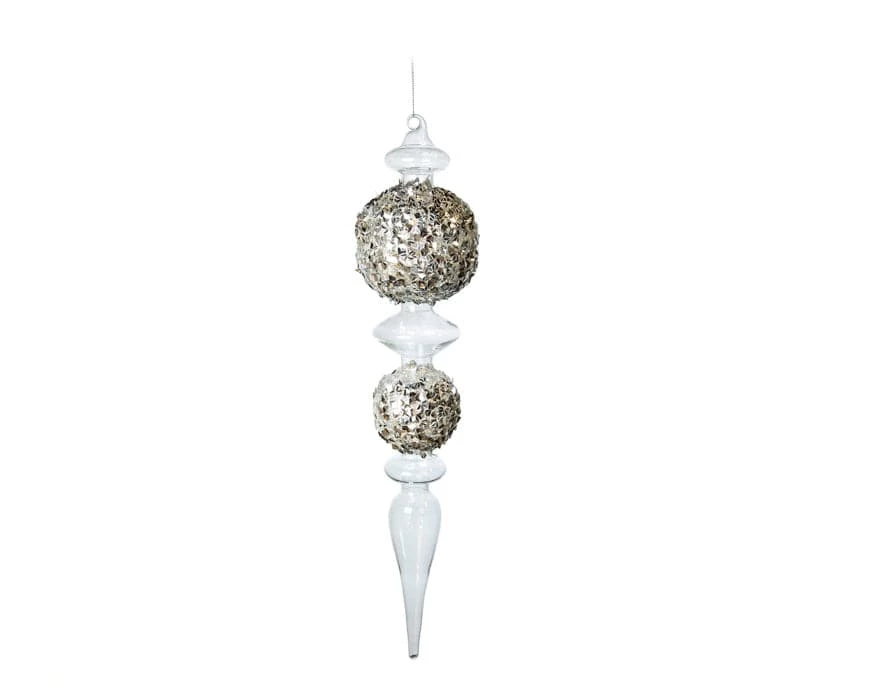 Hot Sale β¨ The π Christmas Palace 15" CRYSTAL WITH SILVER GLITTER FINIAL SET OF 2 β 1 The Christmas Palace 15" CRYSTAL WITH SILVER GLITTER FINIAL SET OF 2