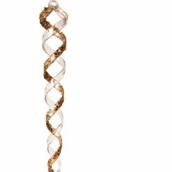 The Christmas Palace 11" SPIRAL ICICLE WITH GOLD GLITTER ORNAMENT SET OF 12 Christmas Ornaments