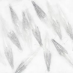 The Christmas Palace Christmas Ornaments 11" CRYSTAL GLASS ICICLE WITH GREY GLITTER SET OF 6