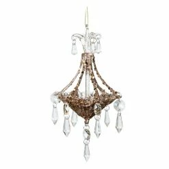 The Christmas Palace 8" CRYSTAL CHANDALIER SEQUINS ORNAMENT SET OF 2