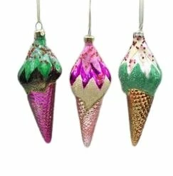 The Christmas Palace 6" ICE CREAM ASSORTED ORNAMENT SET OF 6