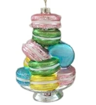 The Christmas Palace Christmas Ornaments 6" MACAROONS ON A PLATE ORNAMENT SET OF 6
