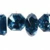 The Christmas Palace 4"-5" SAPPHIRE BLUE ACRYLIC GEMS ASSORTED SET OF 12 Christmas Ornaments