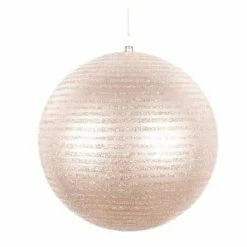 The Christmas Palace 6" CHAMPAGNE WITH GLITTER ORNAMENT SET OF 6 Christmas Ornaments