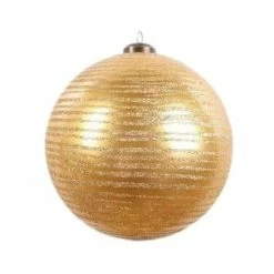 The Christmas Palace 6" COPPER WITH GOLD GLITTER ORNAMENT SET OF 6 Christmas Ornaments
