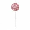 The Christmas Palace 10" RED LOLLIPOP WITH CLEAR GLITTER SET OF 12 Christmas Ornaments