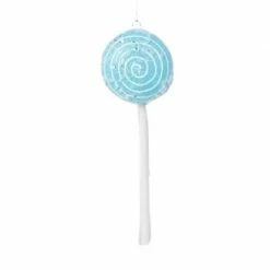 The Christmas Palace 10" TEAL LOLLIPOP WITH CLEAR GLITTER SET OF 12 Christmas Ornaments