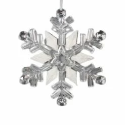 The Christmas Palace 10" CLEAR SNOWFLAKE ORNAMENT SET OF 2 Crystal Elegance