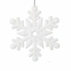 The Christmas Palace 10" WHITE SNOWFLAKE ORNAMENT SET OF 2 Christmas Ornaments