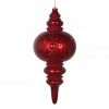 The Christmas Palace 13" RED WITH RED GLITTER & GEMS FINIAL SET OF 2