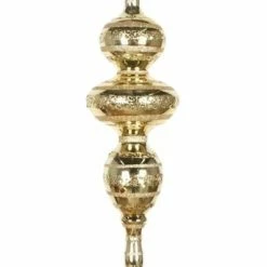 The Christmas Palace 14" GOLD FINIAL ORNAMENT SET OF 2