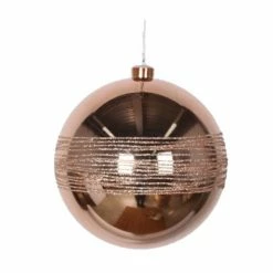 The Christmas Palace 6" ROSE GOLD GLITTER SHINY BALL SET OF 6